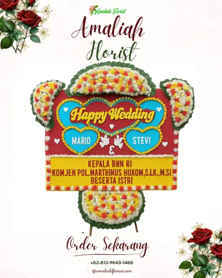 Papan Bunga Pernikahan Poga